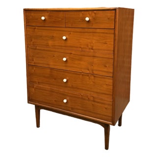 Mid 20th Century Kipp Stewart for Drexel “Declaration” Walnut Mid Century Modern Highboy Dresser For Sale