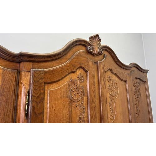 Gold Vintage French Louis XVI Style Wardrobe in Oak For Sale - Image 8 of 11