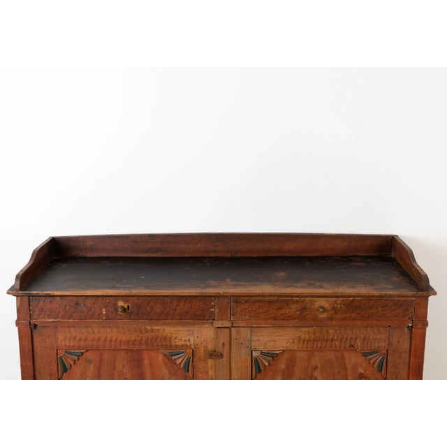 Low and Wide Red Swedish Sideboard For Sale - Image 9 of 17