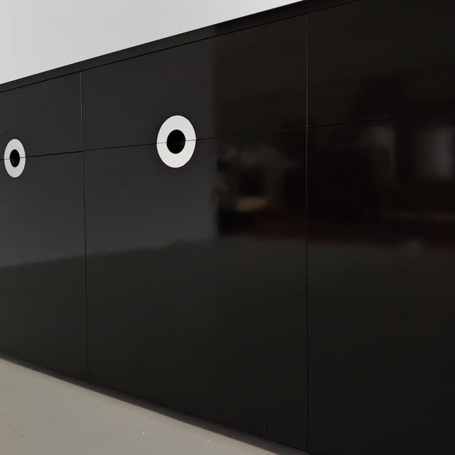 Bar Sideboard in Black Laminate and Chrome by Mario Sabot, 1970s For Sale - Image 9 of 18