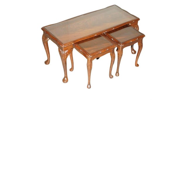 Flamed Hardwood Nesting Tables, Set of 3 For Sale - Image 17 of 17