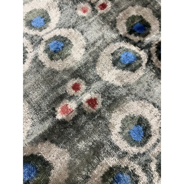 Contemporary Bohemian Gray Décor Hand Knotted Pillow For Sale - Image 12 of 12