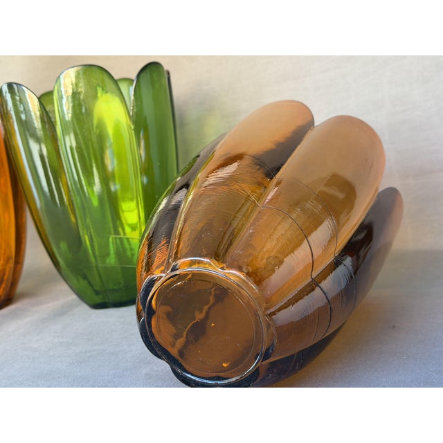 Glass Vintage Handmade Recycled Glass Vases, San Miguel, Spain, 1970s, Set of 3 For Sale - Image 7 of 11