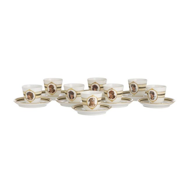 European Porcelain Coffee Cups, Set of 8 For Sale - Image 6 of 6