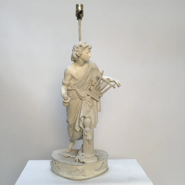 Vintage Classical Figure Sculptural Table Lamp For Sale - Image 11 of 11