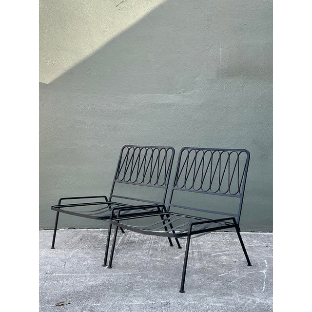 Vintage MCM Salterini Ribbon Wrought Iron Lounge Chairs - A Pair For Sale - Image 12 of 12
