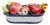 1990s Italian Glazed Ceramic Apples & Bananas Basket Topiary Centerpiece for Gumps San Francisco For Sale