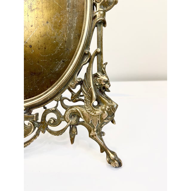 Antique Brass Standing Picture Frame For Sale In New York - Image 6 of 13
