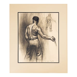 Study of Man With Bullwhip - John Garth, C. 1930s For Sale
