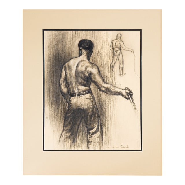 Study of Man With Bullwhip - John Garth, C. 1930s For Sale