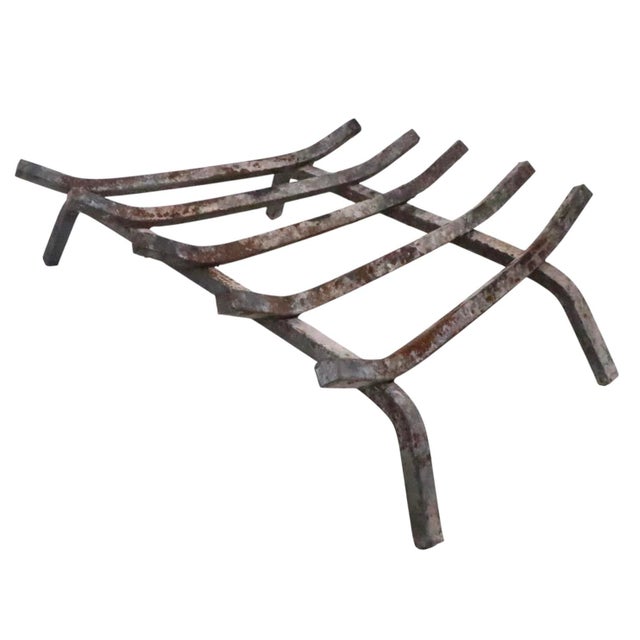 Mid-Century Modern Mid 20th Century Iron Fireplace Grate For Sale - Image 3 of 9