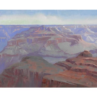 Mather Point by Kirsten Savage | Oil on panel Landscape of the Grand Canyon from Mather Point For Sale
