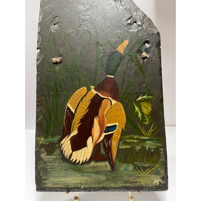 1970s 1970s Mallard Duck Painting on Slate For Sale - Image 5 of 6