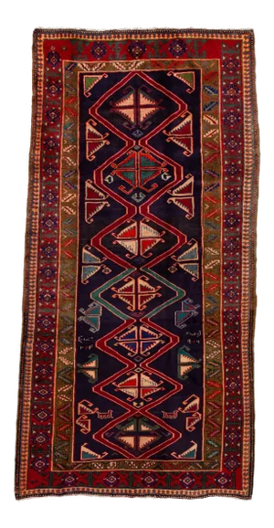 Purple Vintage Persian Handmade Wool Runner