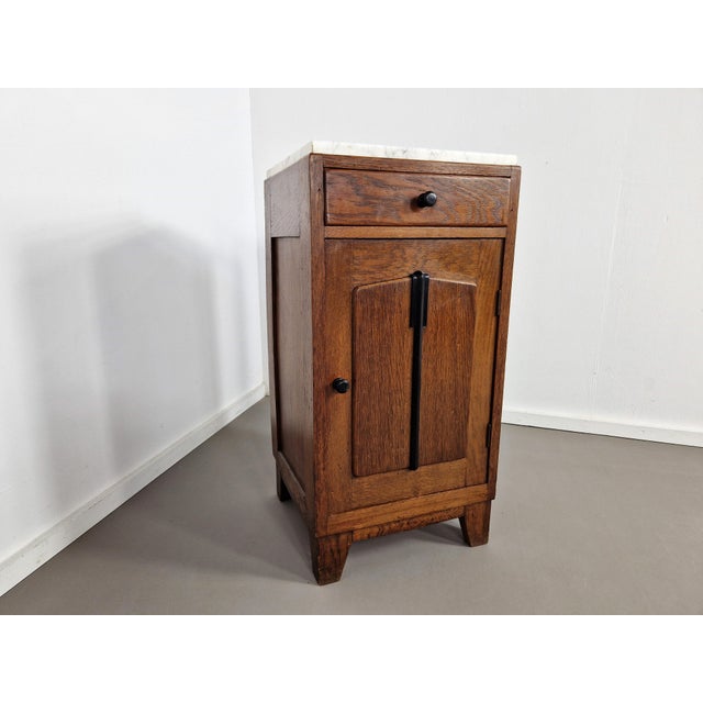 Vintage Art Deco Nightstand with Marble Top, 1930s For Sale - Image 9 of 12