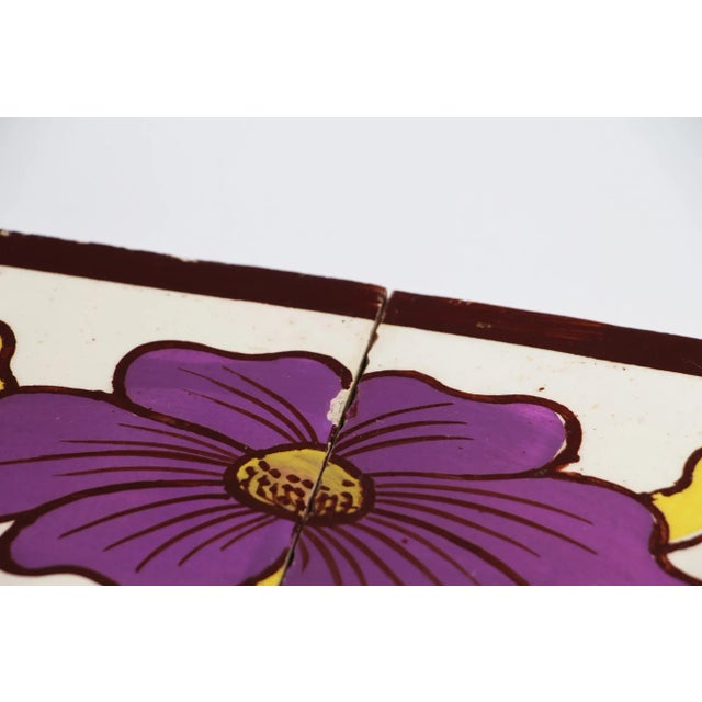 Ceramic 1900s Portuguese Stunning Art Nouveau Tiles, Set of Four For Sale - Image 7 of 13