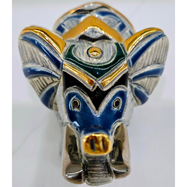 2000 - 2009 2000 De Rosa Rinconada Elephant Figurine – 24k Gold & Platinum Accents, Uruguay For Sale - Image 5 of 11