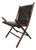 Vintage Leather Folding Campaign Chair by Leren Klapstoel, 1950 For Sale