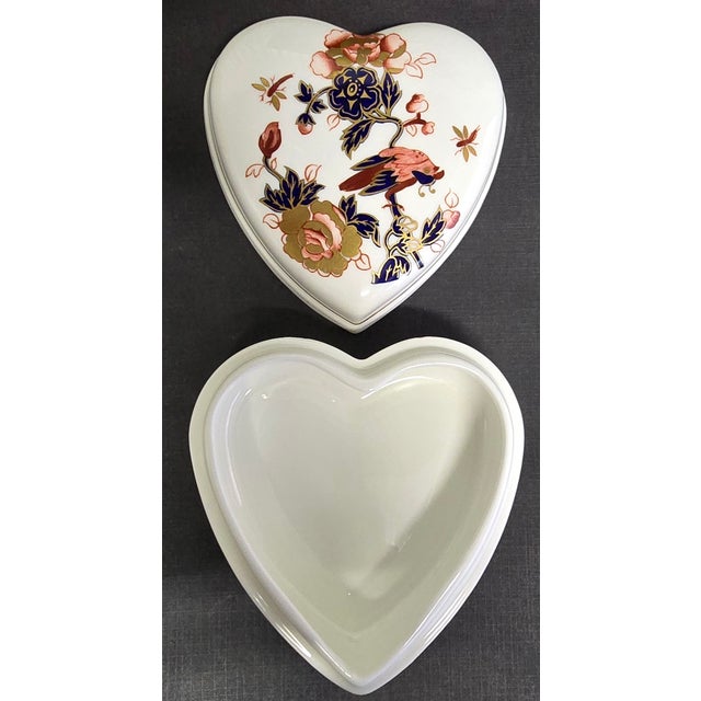 Beautiful Heart Shaped Fine Bone China Case With Lid For Sale - Image 11 of 12