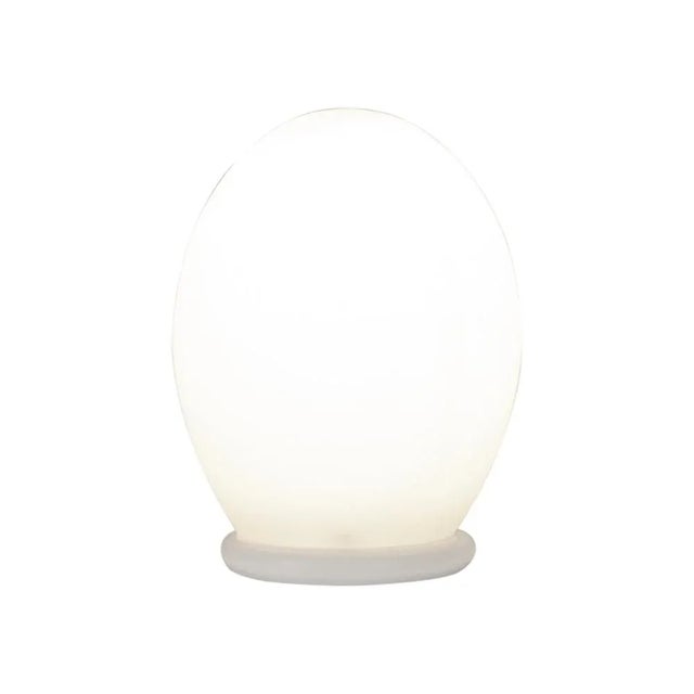 Small White Satin Murano Glass Table Lamp, Italy For Sale - Image 7 of 10