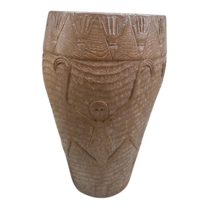 Impressive Antique Teak Wood Hand Carved Container