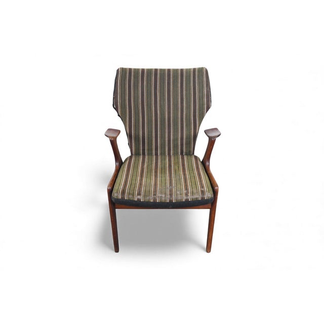 Mid 20th Century Attributed to Kurt Østervig Atomic Wingback Lounge Chair in Afromosia For Sale - Image 9 of 10