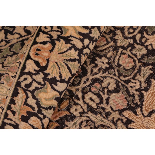 Textile Art Nouveau 1990's Pak-Persian Black/Green Wool Rug - 6'3'' X 8'0'' For Sale - Image 7 of 9