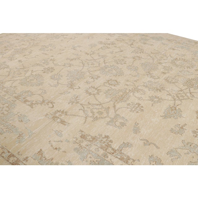 Rug & Kilim Rug & Kilim’s Oushak Style Oversized Rug in Beige/Brown, With Floral Patterns For Sale - Image 4 of 7