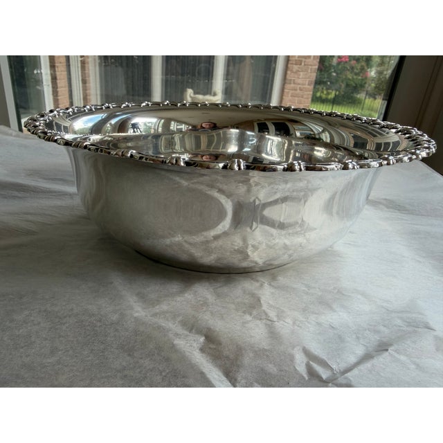 Early 20th Century Early 20th Century Theodore B. Starr Sterling Silver Footed Serving Bowl No. 970 | 463 Grams | Repoussé Scroll Border For Sale - Image 5 of 7