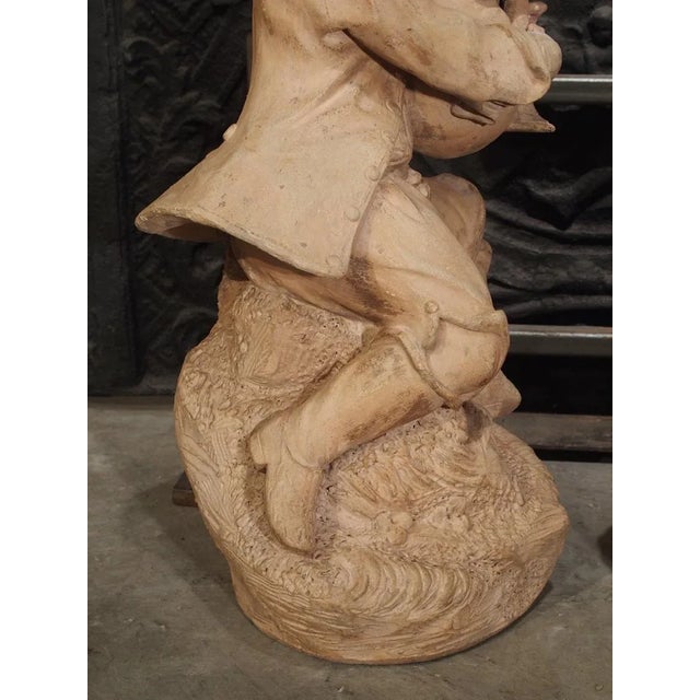 Ceramic Antique Terra Cotta Statues, Paris, Circa 1880 - a Pair For Sale - Image 7 of 13