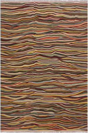 Modern Kilim Hand-Woven Wool Rug -6'0 X 8'2