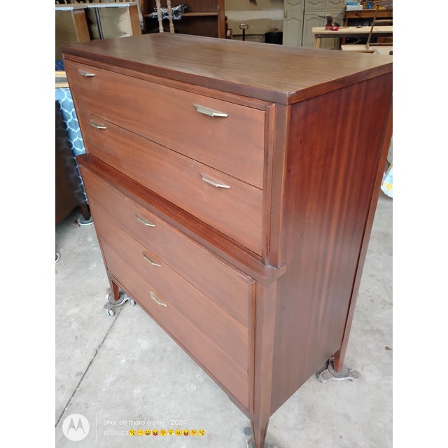 Mid-Century Modern Mid 20th Century Kent Coffey Tempo Tallboy Mid Century Modern Dresser Chest of Drawers For Sale - Image 3 of 12