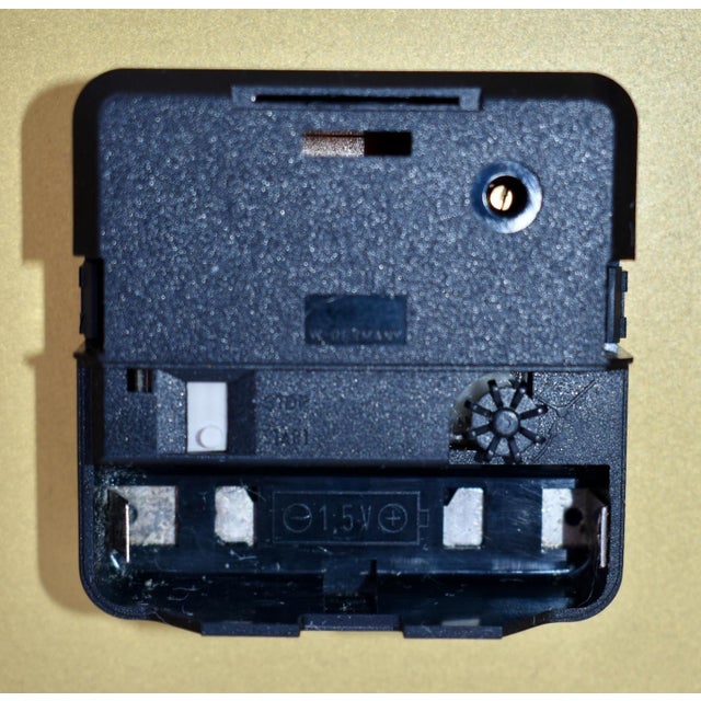 Brass Vintage Bulova Heavy Brushed Brass Quartz Roman Numera Desk/Mantle Clock For Sale - Image 8 of 13