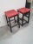 Two Vintage English Wooden Stools With Red Tops We thought these two stools were just fun. At first glance, they look like...