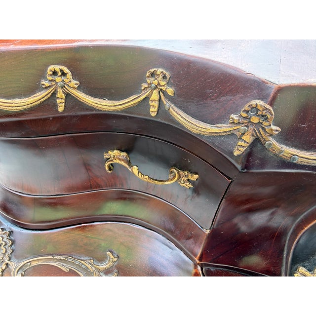 Antique Hand-Painted French Bombe Buffet For Sale - Image 18 of 18