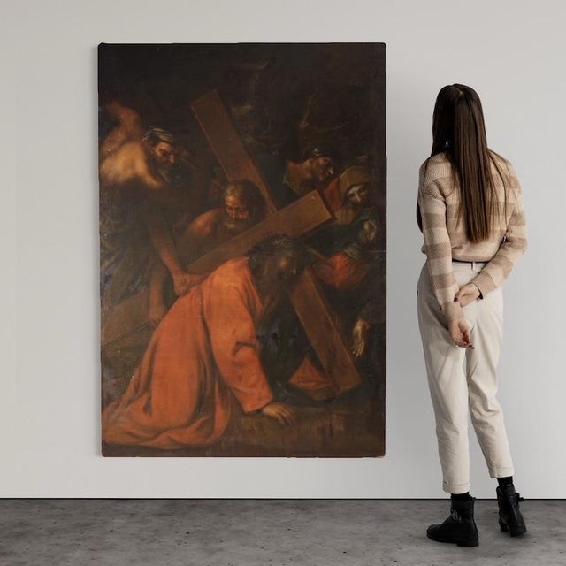 Unknown, The Way of the Cross, 1670, Oil on Canvas For Sale - Image 6 of 13