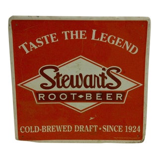 Vintage "Stewart's Root Beer" Metal Advertising Sign For Sale