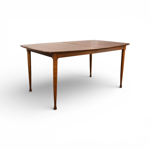 Wood United Furniture Vintage Mid Century Modern Dining Table With 3 Leafs C. 1960s For Sale - Image 7 of 10