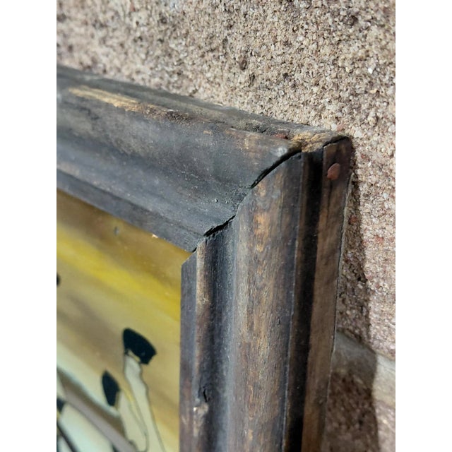 Black Framed Punakawan Charriot Ride Reverse Glass Painting For Sale - Image 8 of 11