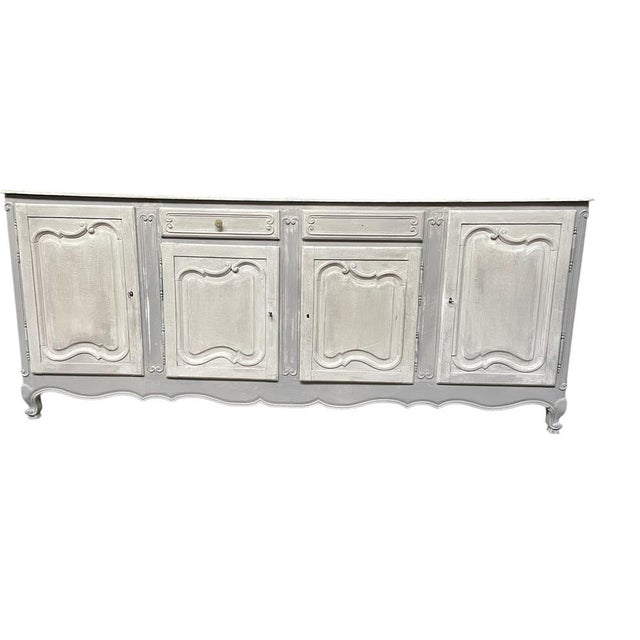 Gray French Painted Dresser in Oak, 1850 For Sale - Image 8 of 8