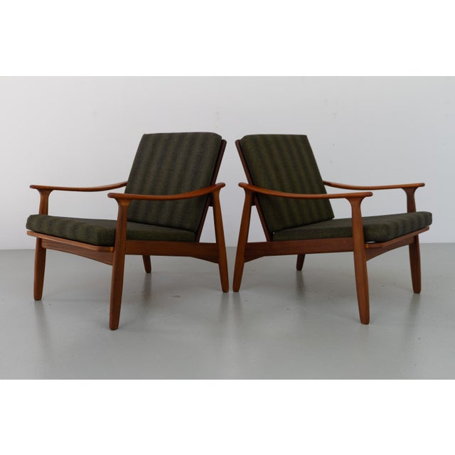 Brown Danish Modern Teak Lounge Chairs, 1960s, Set of 2 For Sale - Image 8 of 18