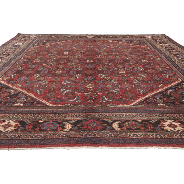 English Early 20th Century Antique Persian Mahal Rug - 08'10 x 11'10 For Sale - Image 3 of 9