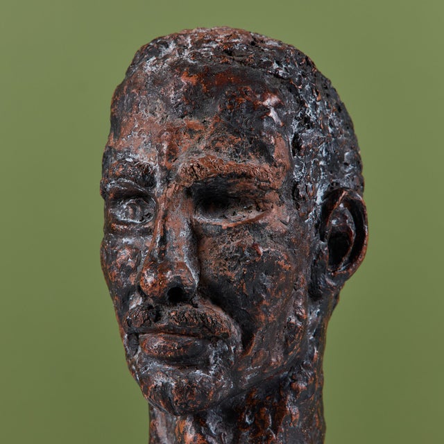 Nils Sjogren Style Plaster Mounted Bust For Sale - Image 10 of 13
