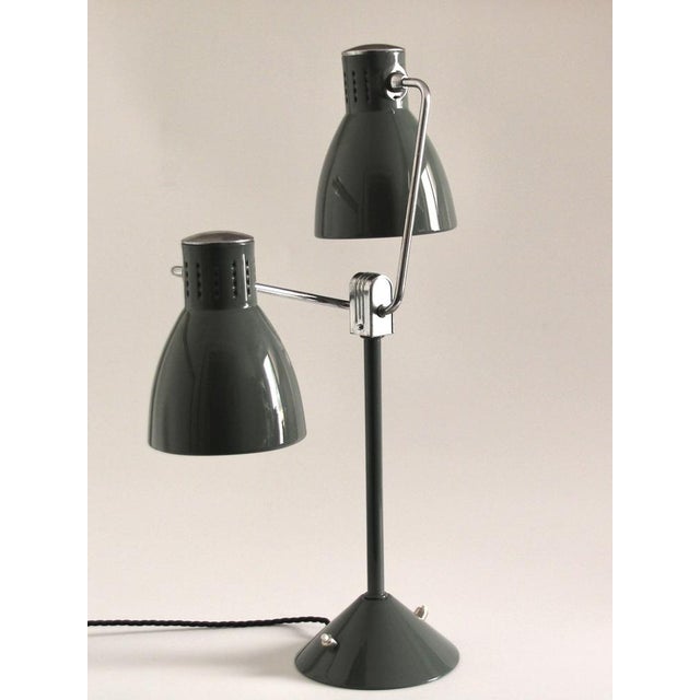 Vintage French Double-Shade Desk Lamp from Jumo, 1940s For Sale - Image 3 of 18