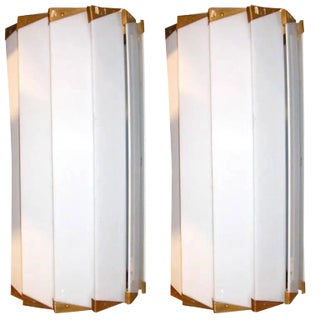 French Lucite Wall Lamps - a Pair For Sale