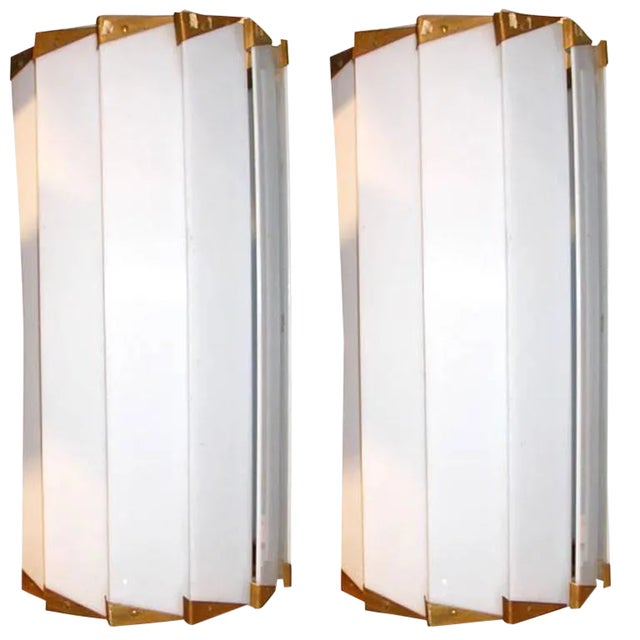 French Lucite Wall Lamps - a Pair For Sale