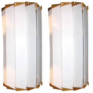 French Lucite Wall Lamps - a Pair