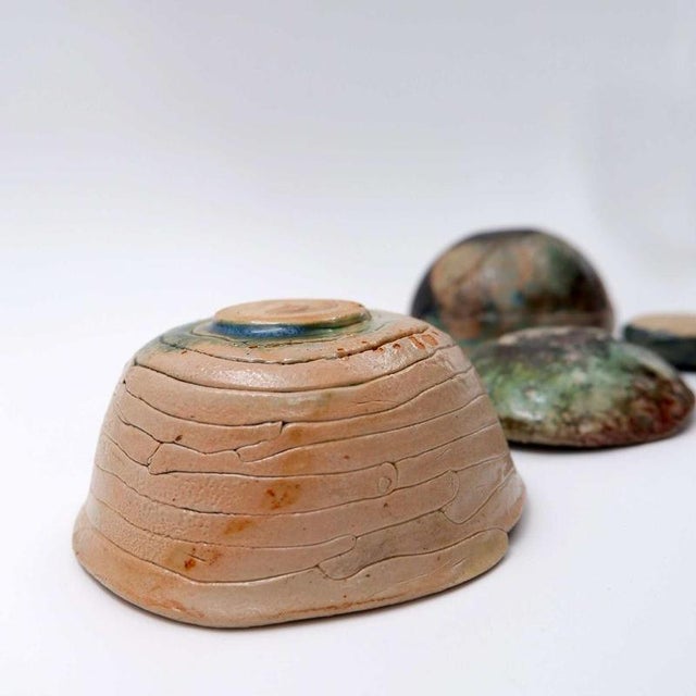 Green Decorative Ceramics by N. Lebrun for Fond d'Atelier, Belgium, 1970s, Set of 6 For Sale - Image 12 of 13