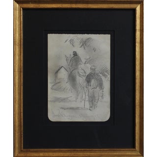 Guillaume Dulac, Returning Home, 1920s, Pencil on Paper For Sale
