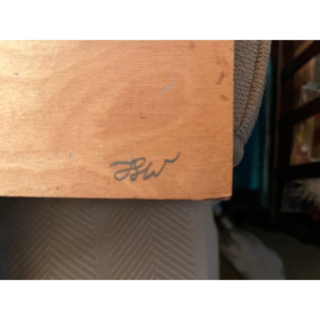 1970s Frederick S. Wight Painting on Board “Saw” For Sale - Image 5 of 5